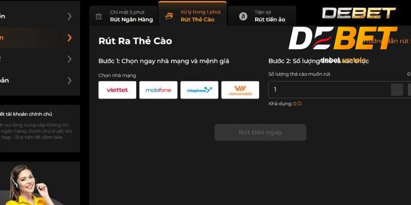 Rút Tiền Debet hôm nay nhận ưu đãi khủng, rút là có thưởng 3 Các bước rút tiền Debet